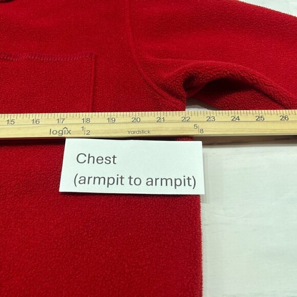 Talbots Cherry Red Malden Mills Fleece Petite Shirt/Jacket/Shacket , Sz: SP - Picture 8 of 11